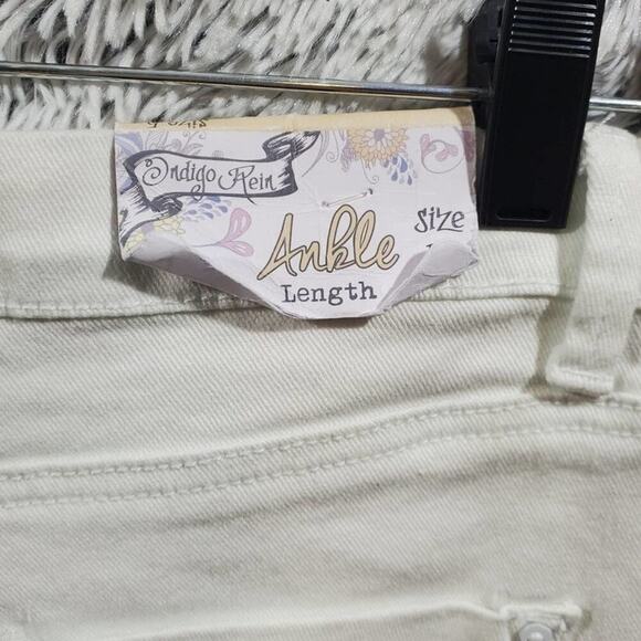 Indigo rein White patched ankle skinny Stretch jeans size 5 New - Picture 8 of 8